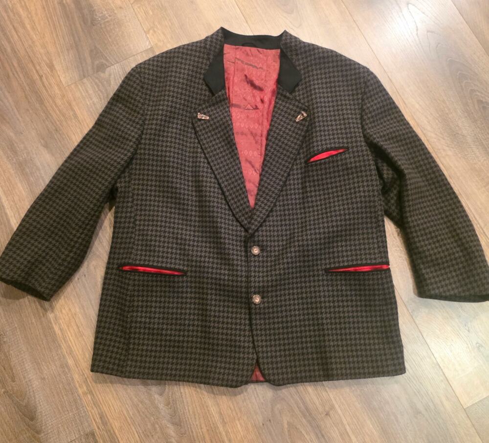 Vintage Mc Coilloux Trachten Blazer Mens Wool Cashmere Houndstooth Alpine Jacket
